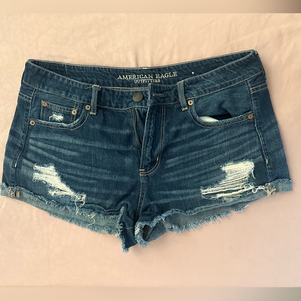 American Eagle distressed jean shorts